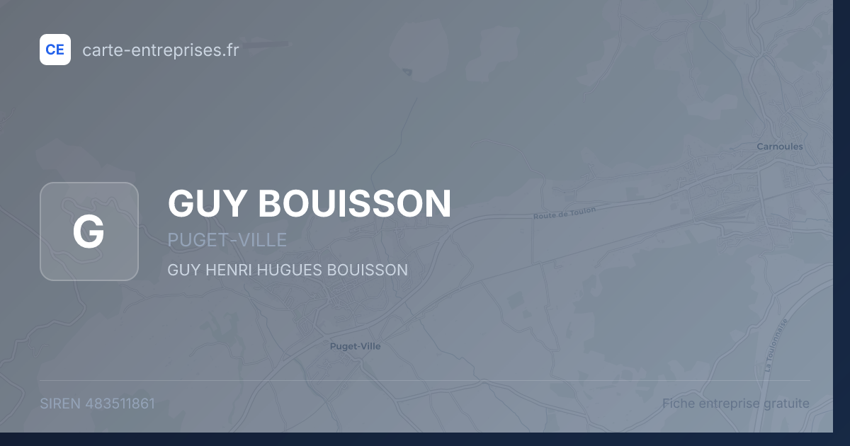 GUY BOUISSON — 483511861 — fiche entreprise
