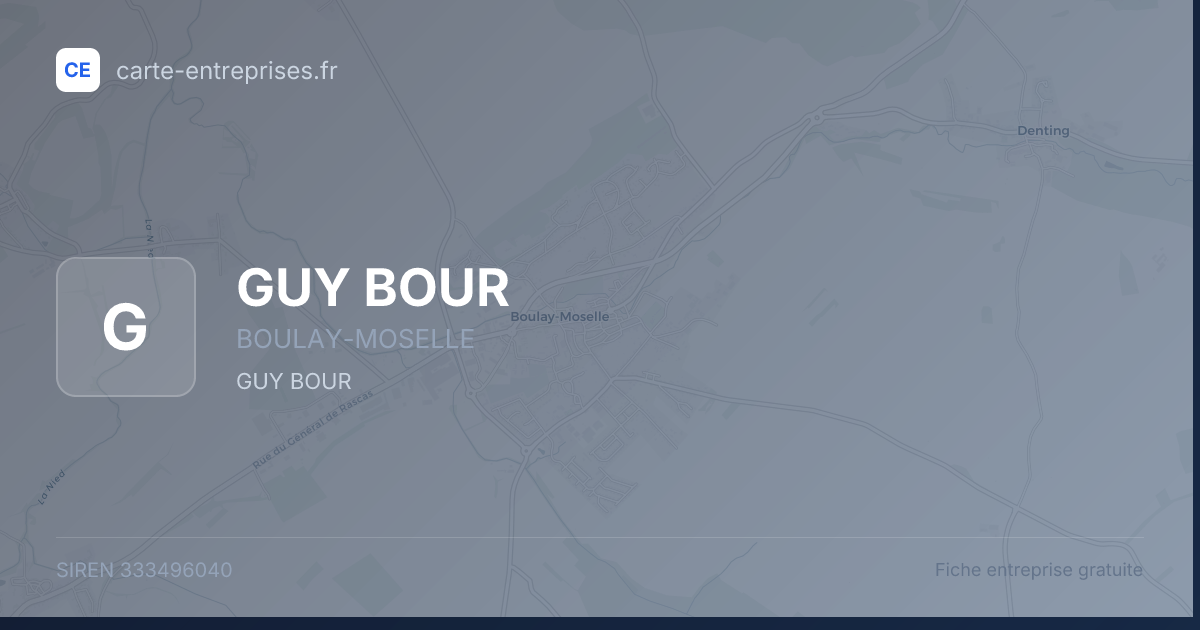GUY BOUR — 333496040 — fiche entreprise