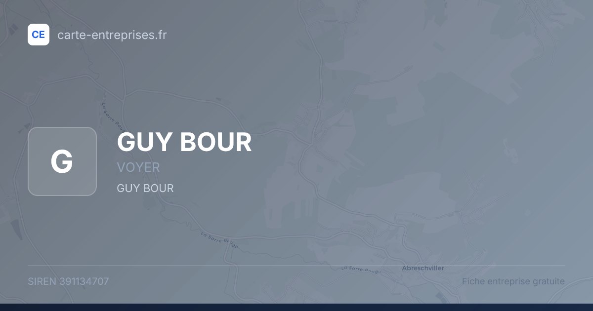 GUY BOUR — 391134707 — fiche entreprise