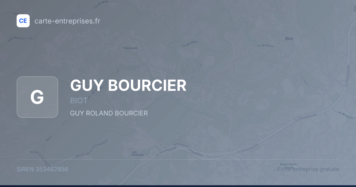 GUY BOURCIER — 353462856 — fiche entreprise