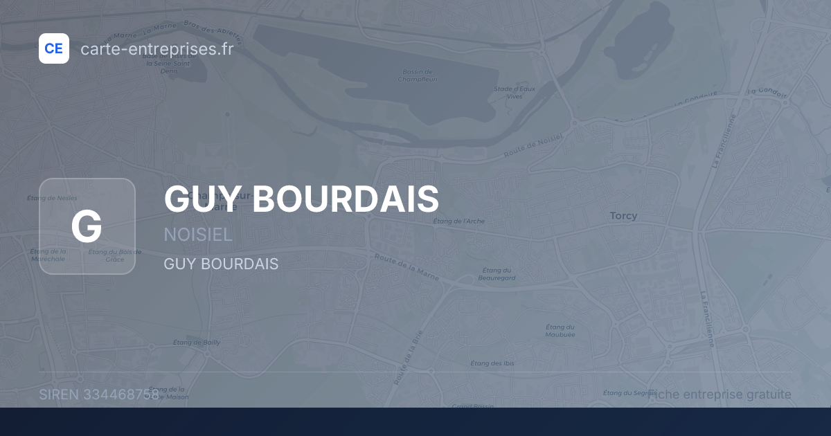 GUY BOURDAIS — 334468758 — fiche entreprise