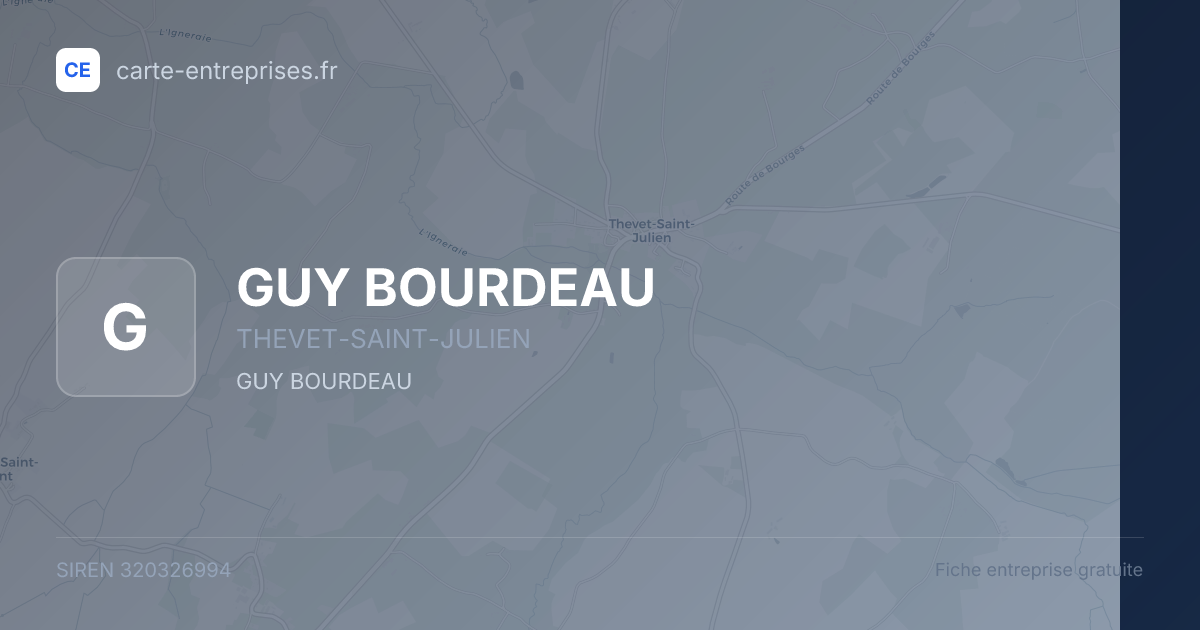 GUY BOURDEAU — 320326994 — fiche entreprise