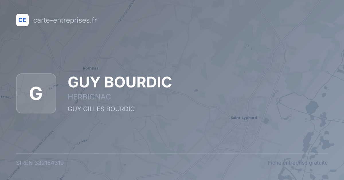 GUY BOURDIC — 332154319 — fiche entreprise