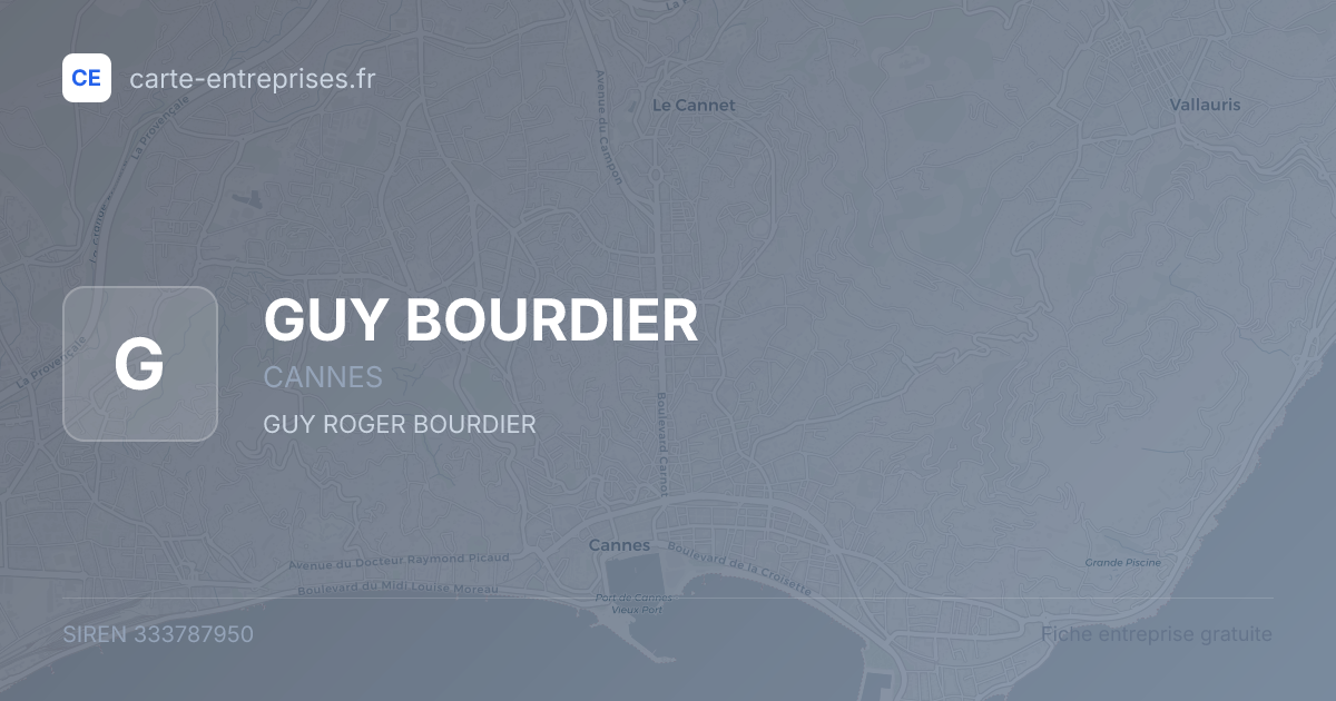 GUY BOURDIER — 333787950 — fiche entreprise