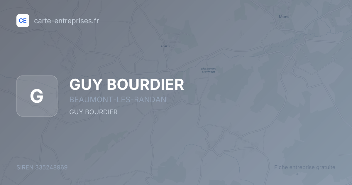 GUY BOURDIER — 335248969 — fiche entreprise