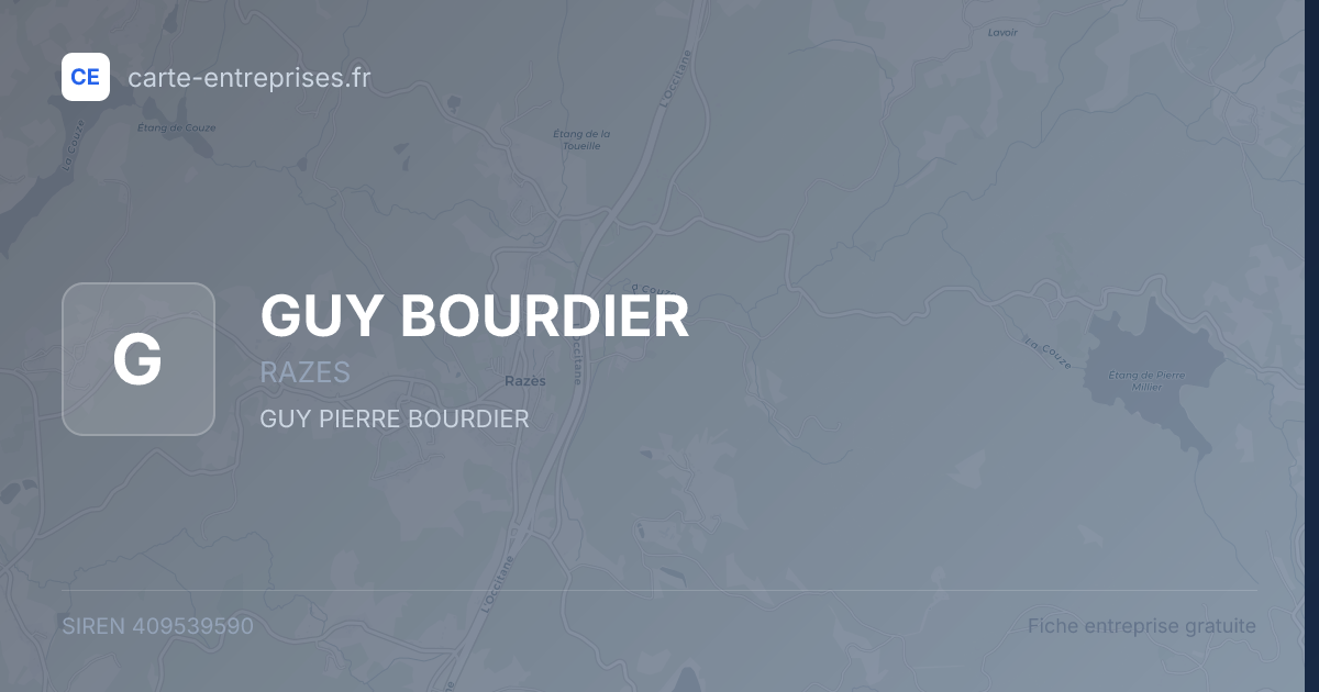 GUY BOURDIER — 409539590 — fiche entreprise