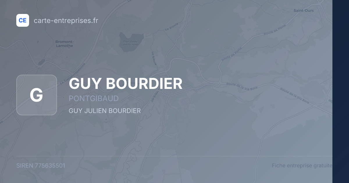 GUY BOURDIER — 775635501 — fiche entreprise