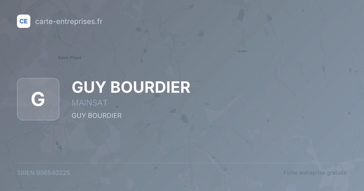 GUY BOURDIER — 996540225 — fiche entreprise