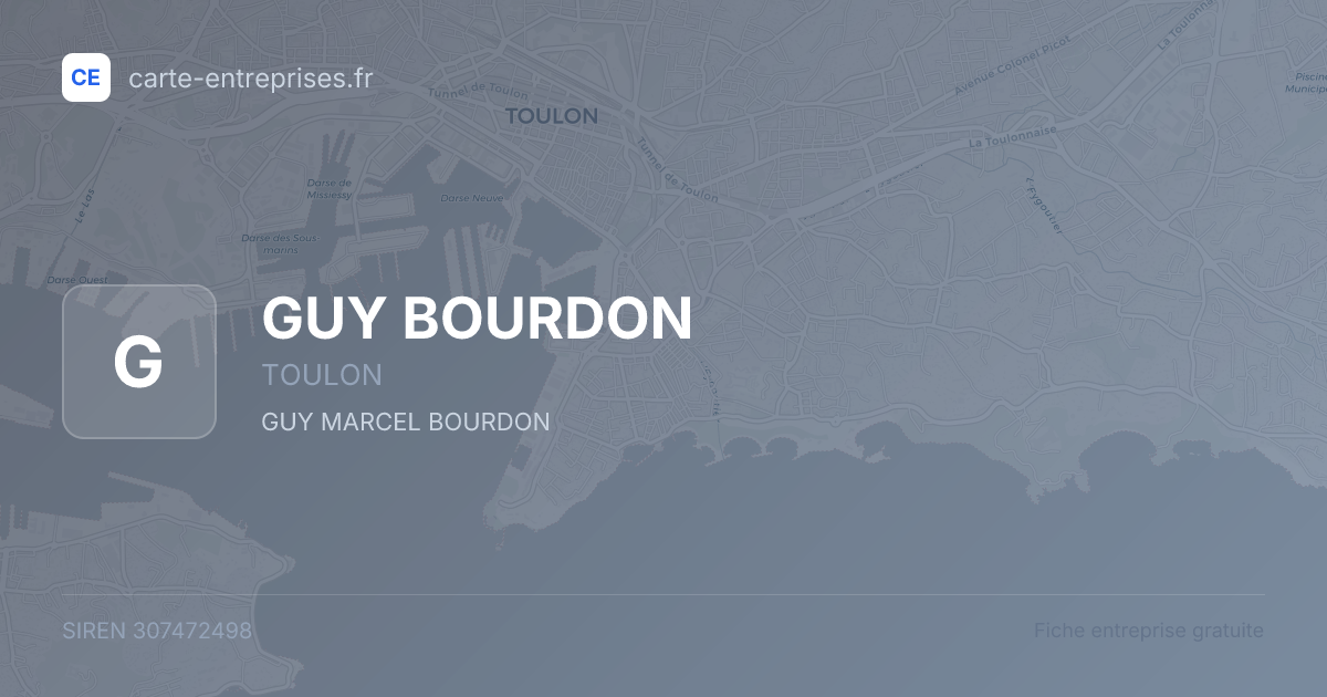 GUY BOURDON — 307472498 — fiche entreprise
