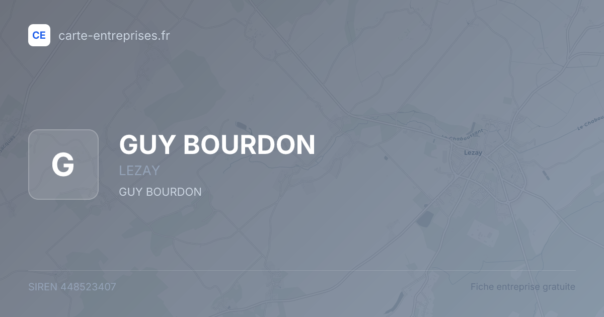 GUY BOURDON — 448523407 — fiche entreprise