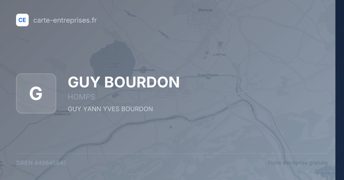 GUY BOURDON — 449645845 — fiche entreprise