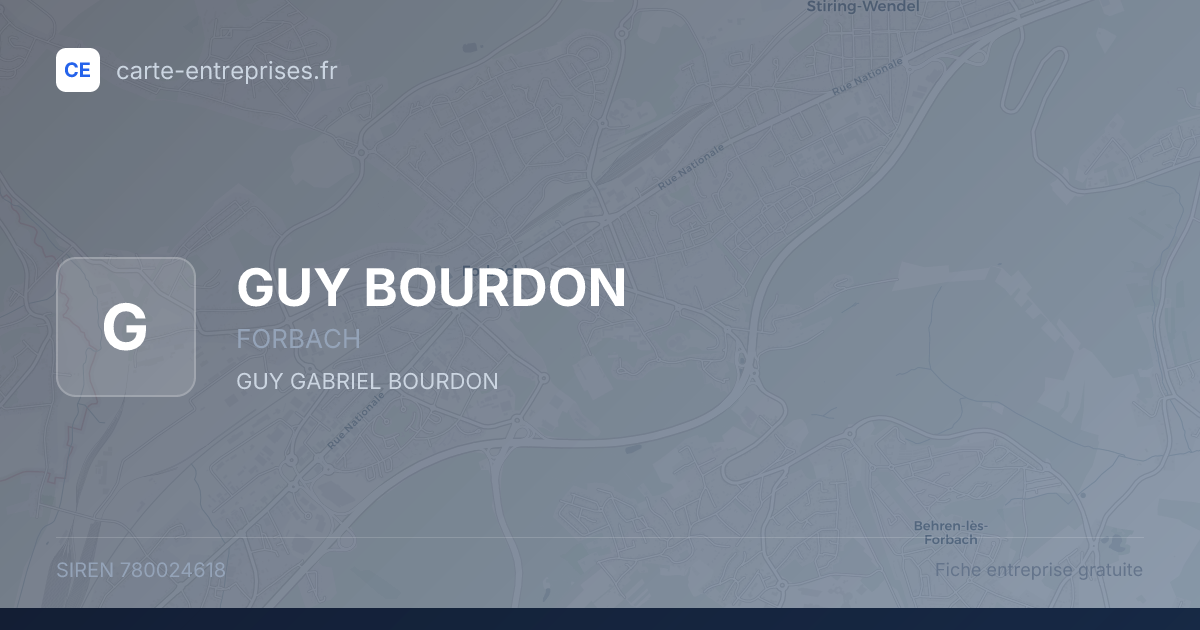 GUY BOURDON — 780024618 — fiche entreprise