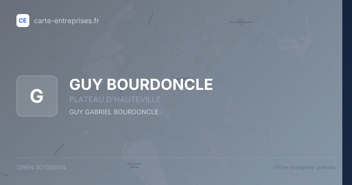 GUY BOURDONCLE — 307090514 — fiche entreprise