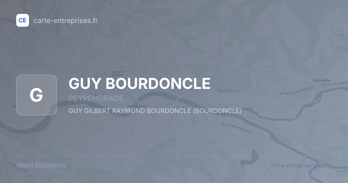 GUY BOURDONCLE — 395085749 — fiche entreprise