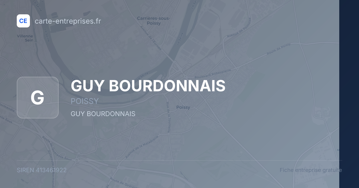 GUY BOURDONNAIS — 413461922 — fiche entreprise