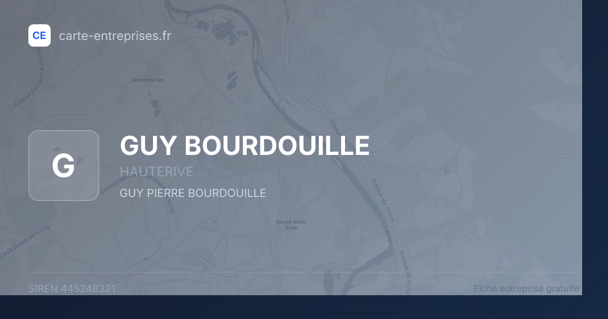 GUY BOURDOUILLE — 445248321 — fiche entreprise