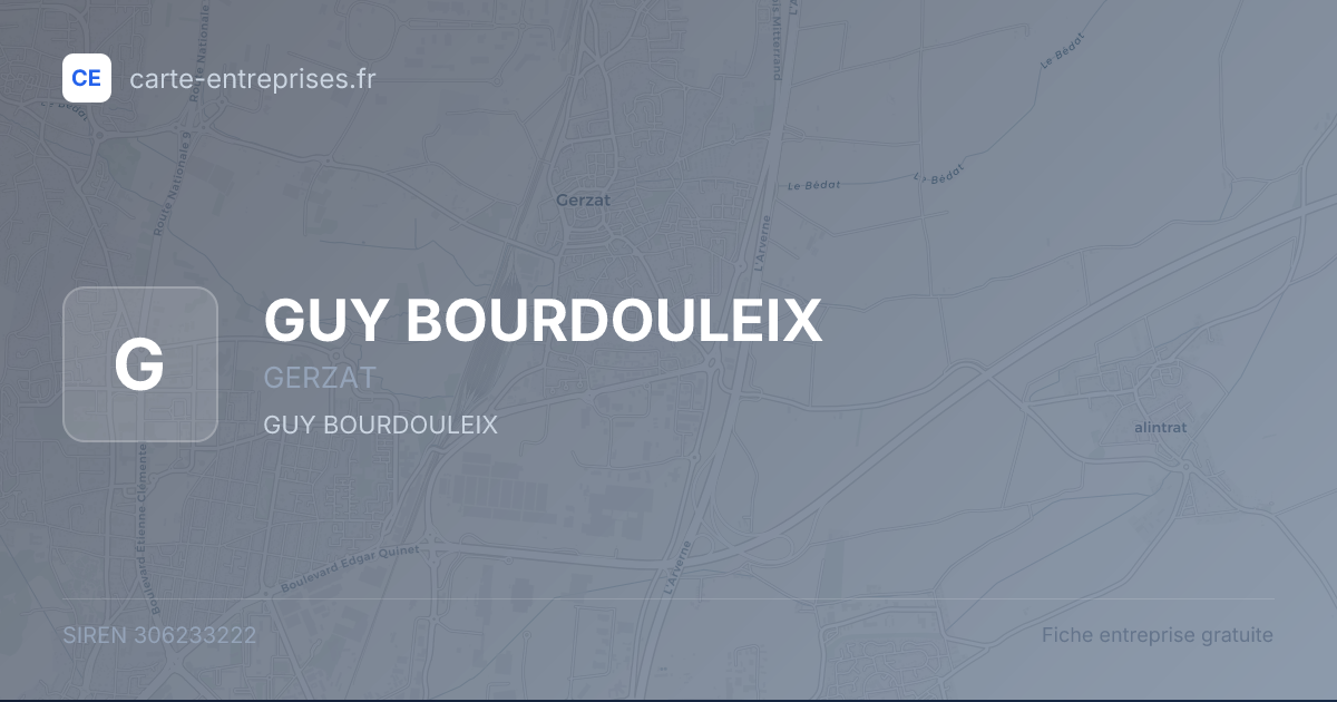 GUY BOURDOULEIX — 306233222 — fiche entreprise