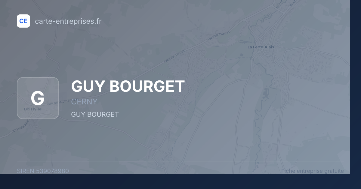 GUY BOURGET — 539078980 — fiche entreprise