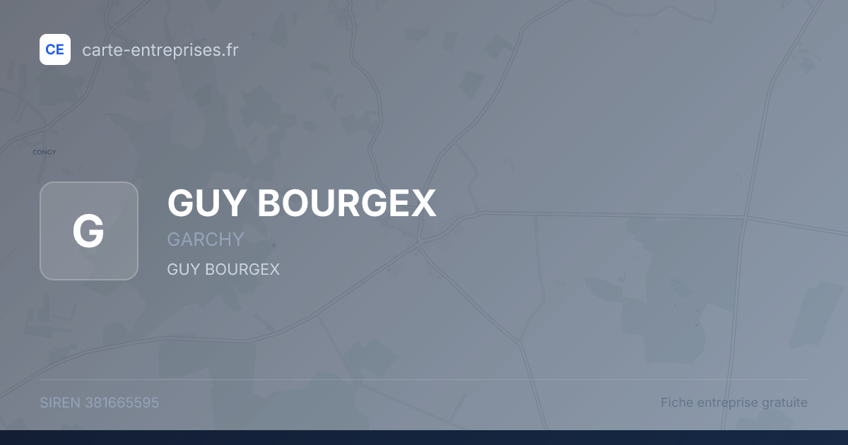 GUY BOURGEX — 381665595 — fiche entreprise
