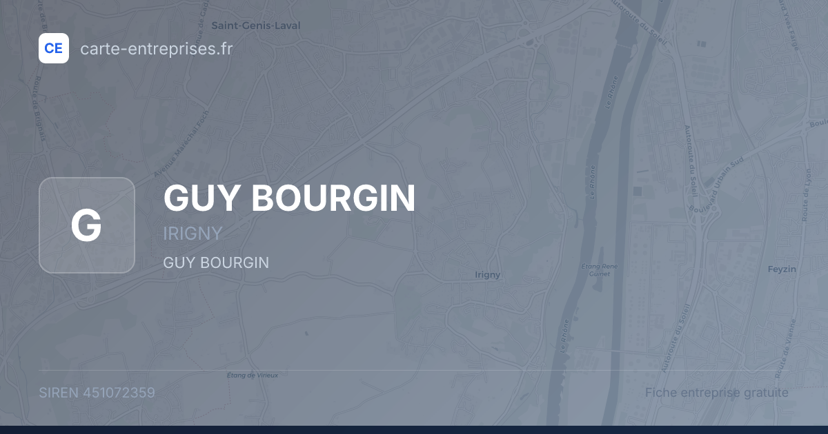 GUY BOURGIN — 451072359 — fiche entreprise