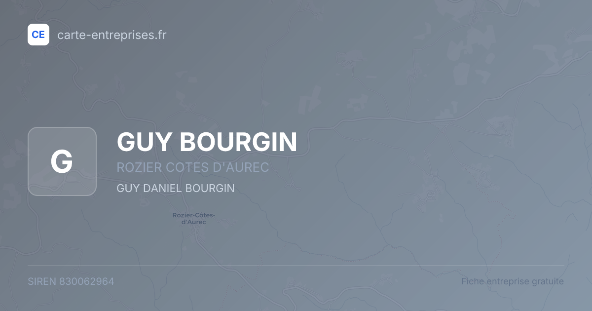 GUY BOURGIN — 830062964 — fiche entreprise