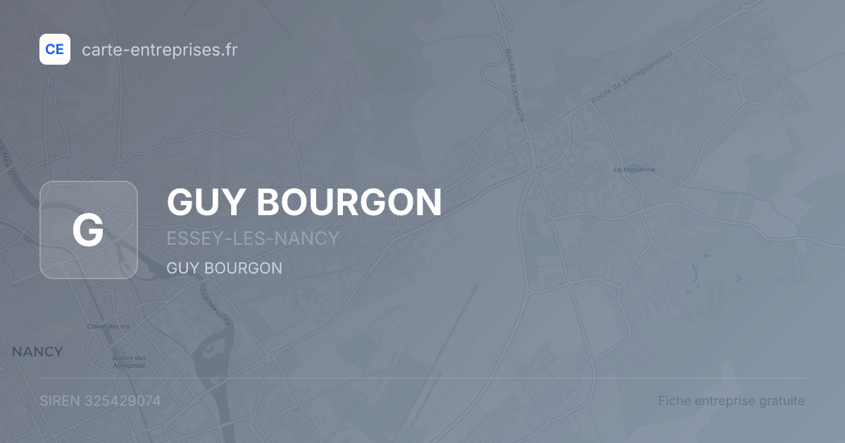 GUY BOURGON — 325429074 — fiche entreprise