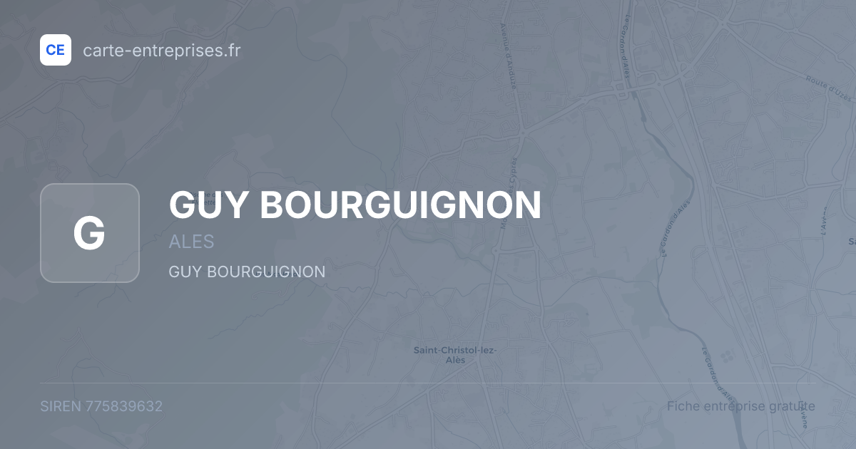 GUY BOURGUIGNON — 775839632 — fiche entreprise