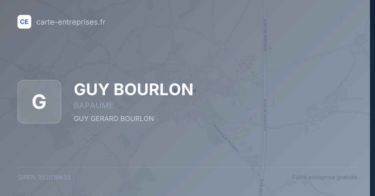 GUY BOURLON — 352819833 — fiche entreprise