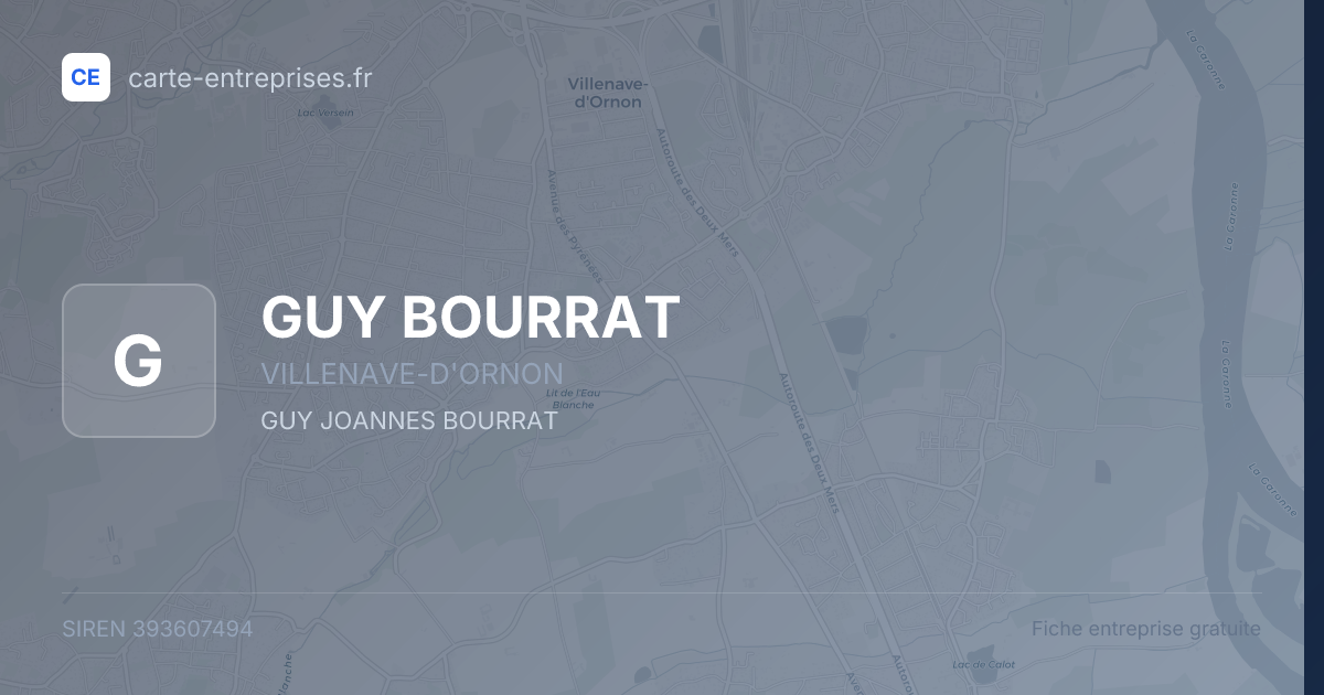 GUY BOURRAT — 393607494 — fiche entreprise