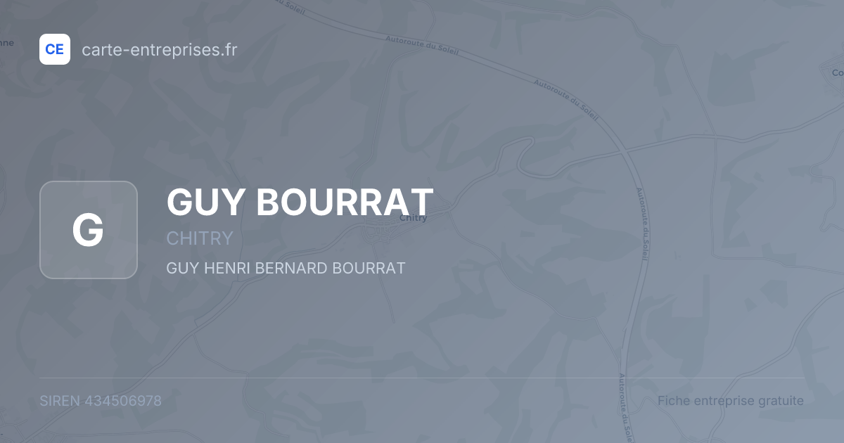 GUY BOURRAT — 434506978 — fiche entreprise