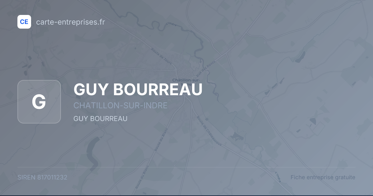 GUY BOURREAU — 817011232 — fiche entreprise