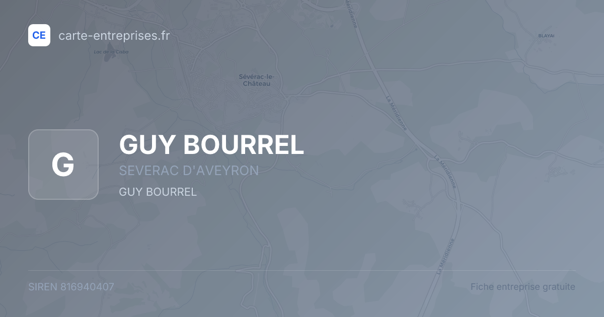 GUY BOURREL — 816940407 — fiche entreprise