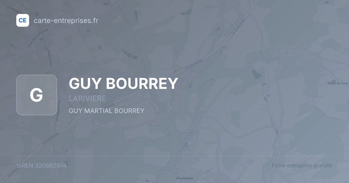 GUY BOURREY — 320682974 — fiche entreprise