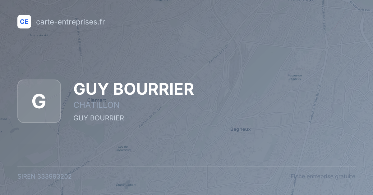 GUY BOURRIER — 333993202 — fiche entreprise
