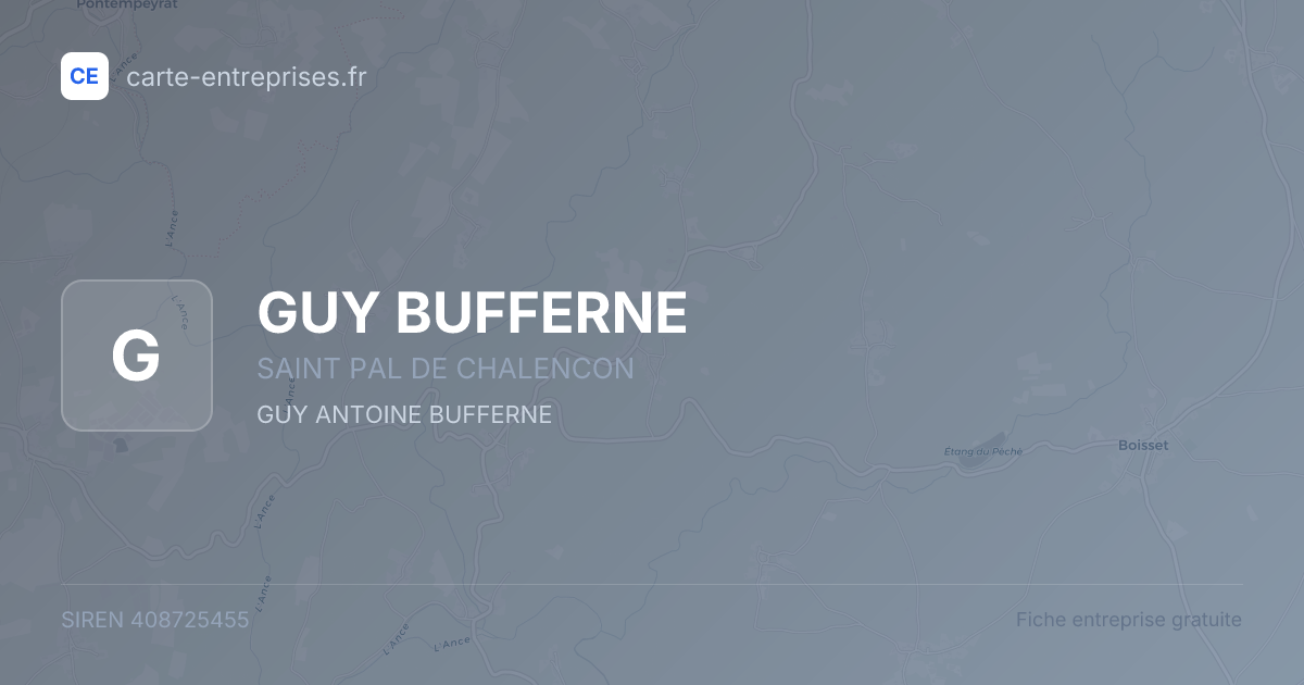 GUY BUFFERNE — 408725455 — fiche entreprise