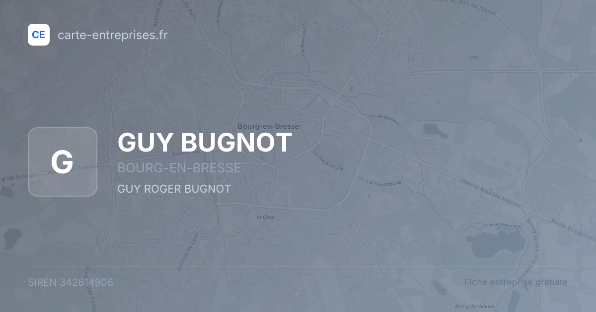 GUY BUGNOT — 342614906 — fiche entreprise