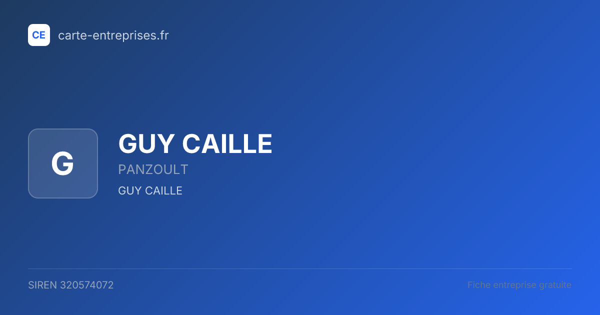 GUY CAILLE — 320574072 — fiche entreprise