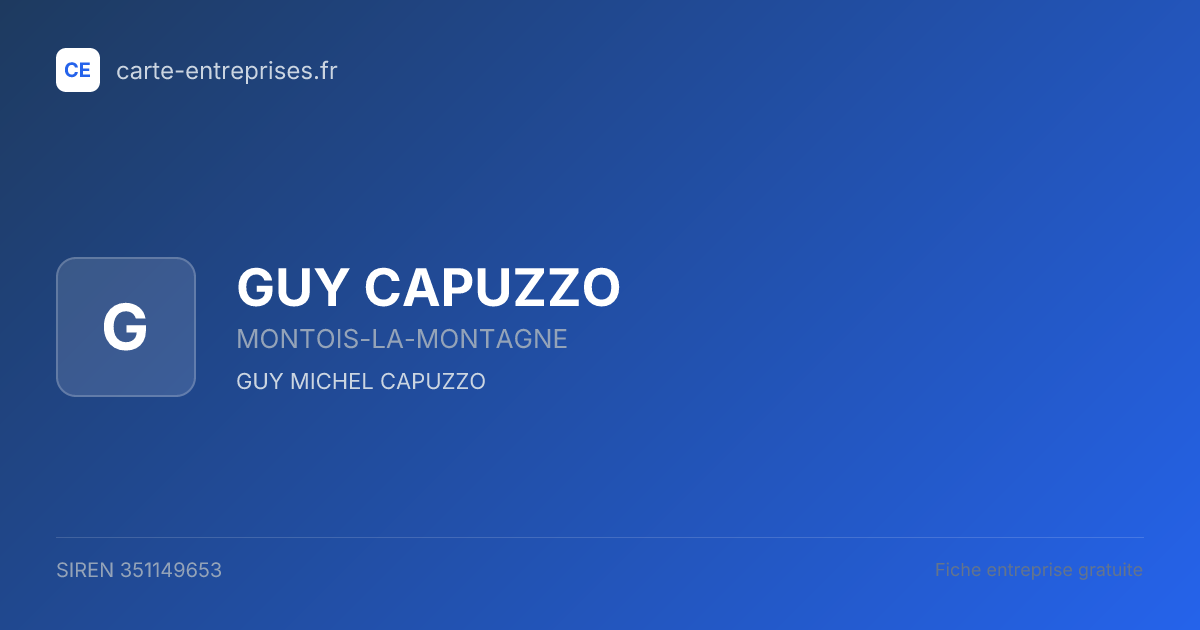 GUY CAPUZZO — 351149653 — fiche entreprise