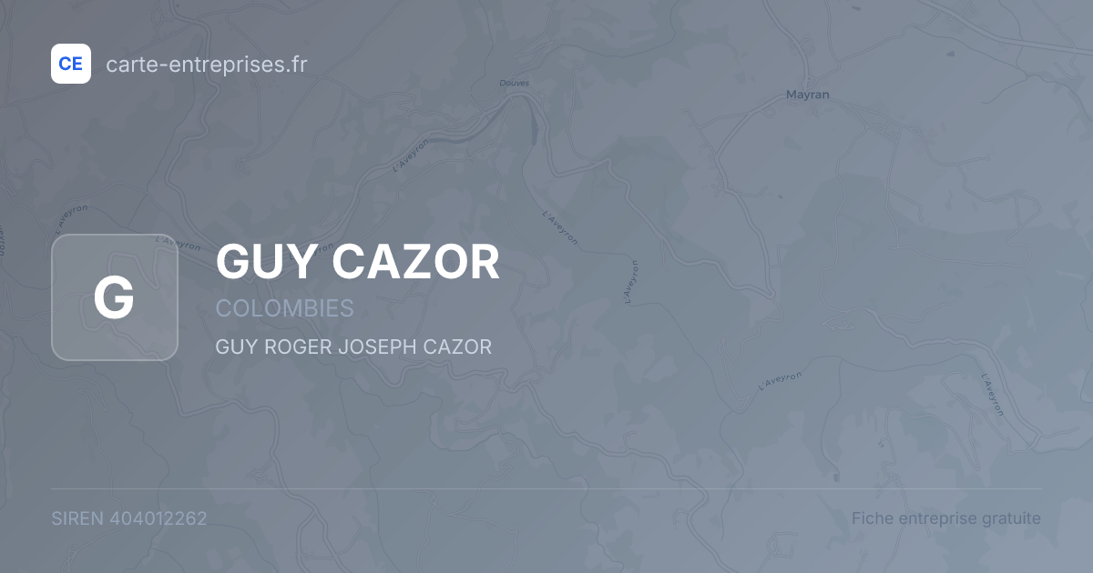 GUY CAZOR — 404012262 — fiche entreprise
