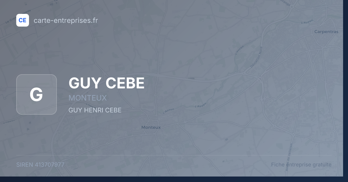 GUY CEBE — 413707977 — fiche entreprise