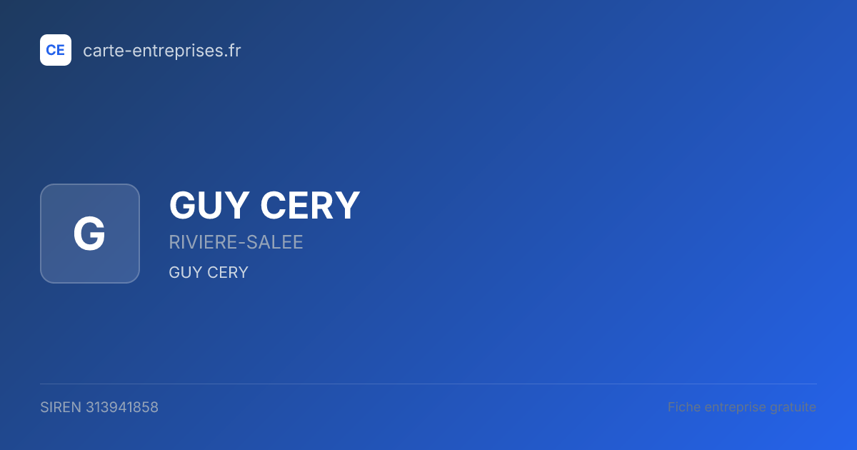 GUY CERY — 313941858 — fiche entreprise