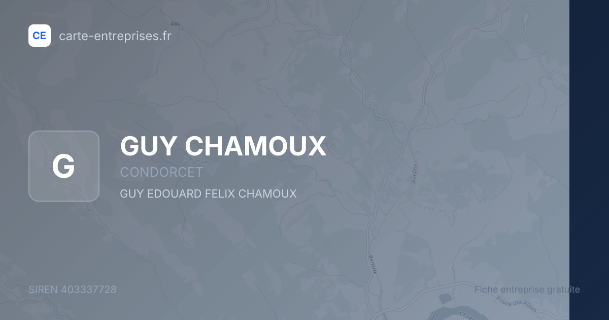 GUY CHAMOUX — 403337728 — fiche entreprise