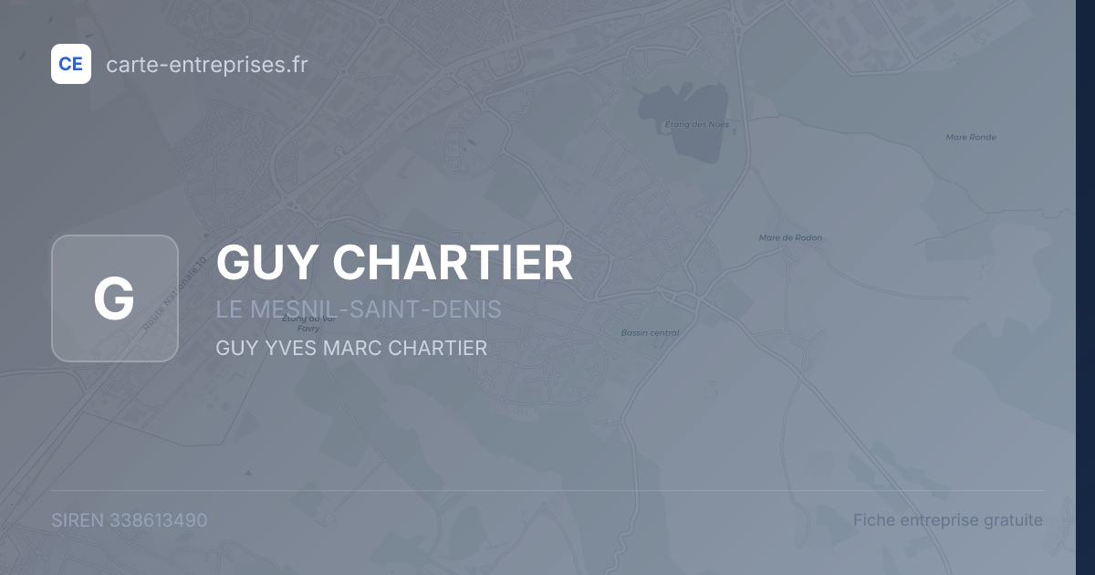 GUY CHARTIER — 338613490 — fiche entreprise