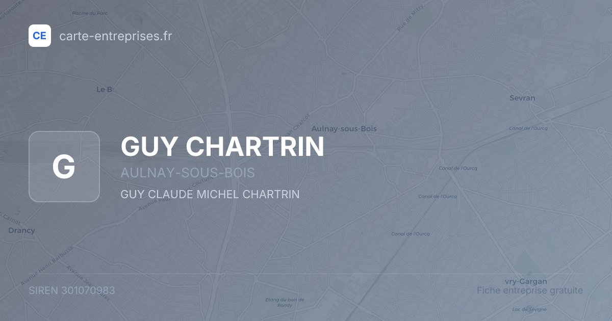 GUY CHARTRIN — 301070983 — fiche entreprise