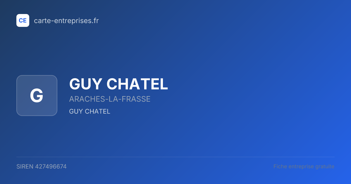 GUY CHATEL — 427496674 — fiche entreprise