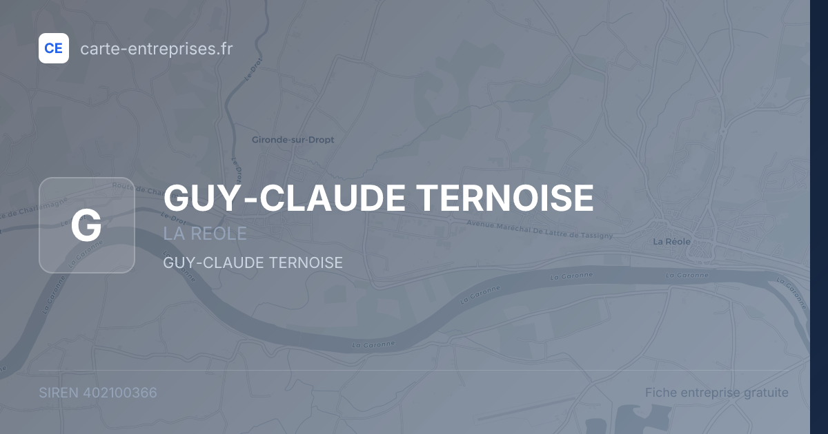 GUY-CLAUDE TERNOISE — 402100366 — fiche entreprise