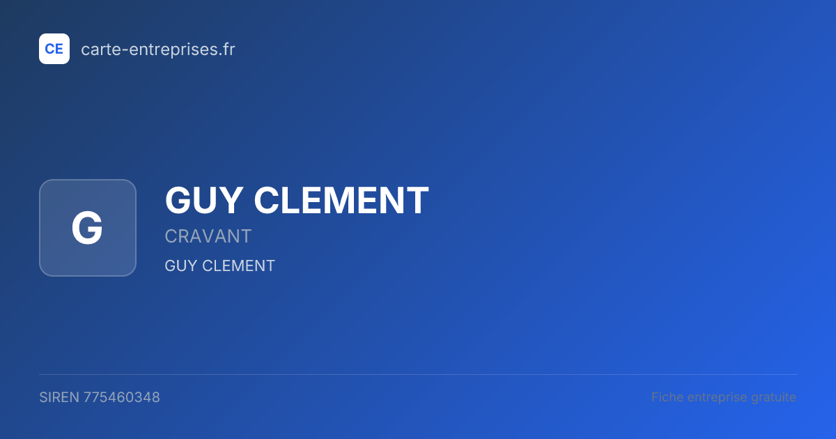 GUY CLEMENT — 775460348 — fiche entreprise