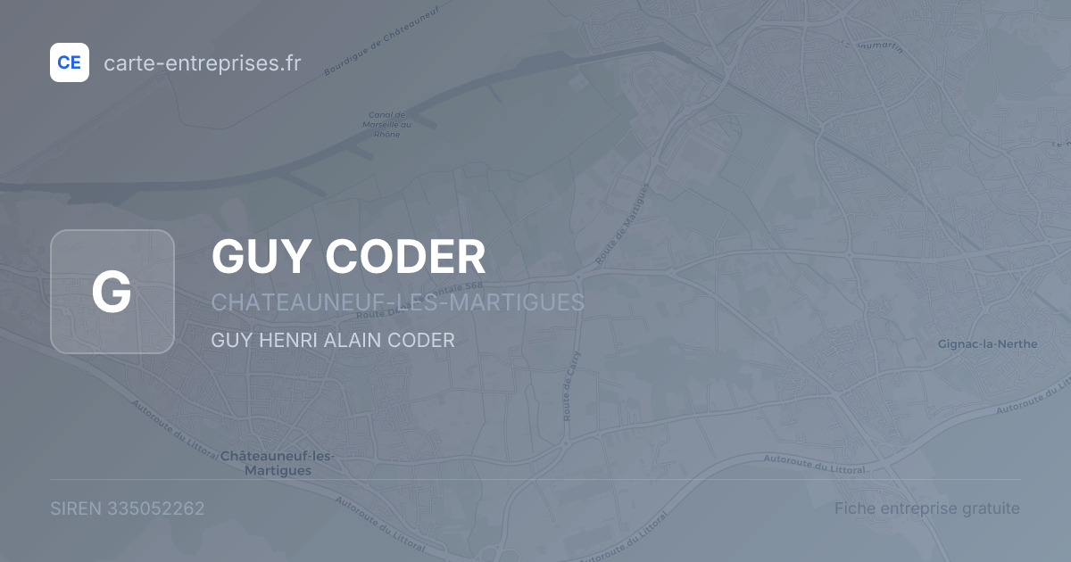 GUY CODER — 335052262 — fiche entreprise
