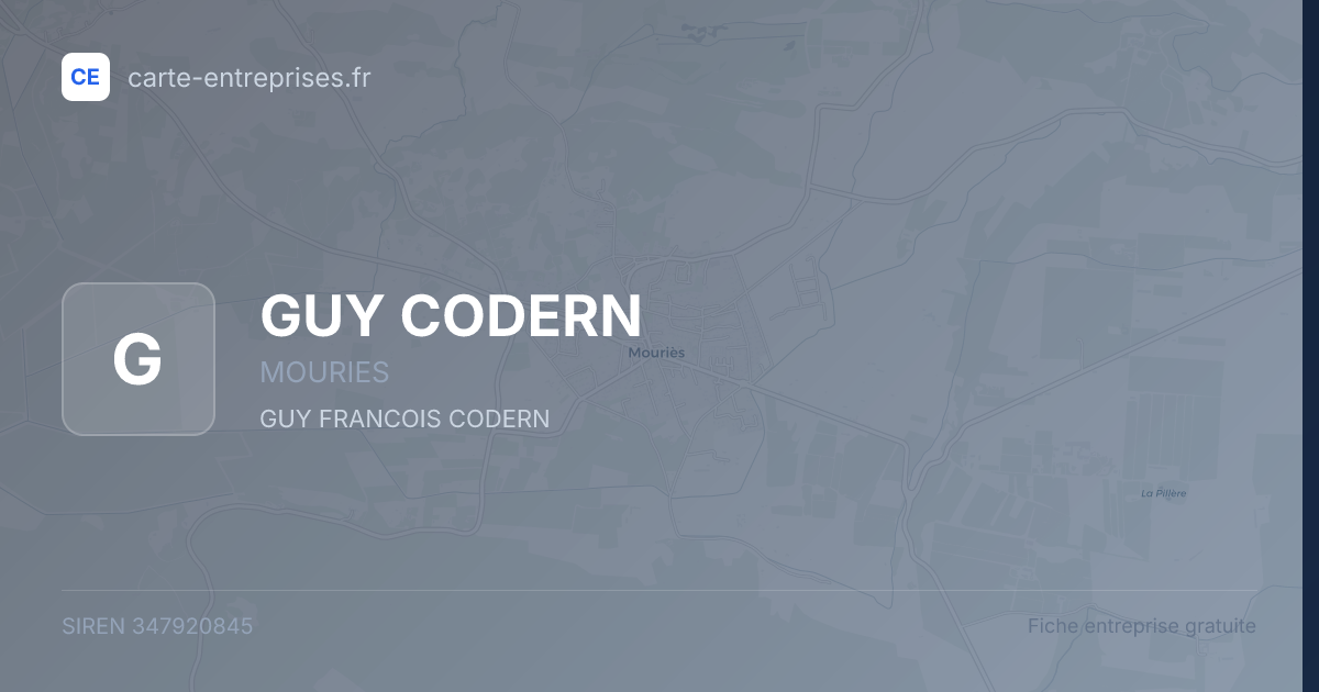 GUY CODERN — 347920845 — fiche entreprise