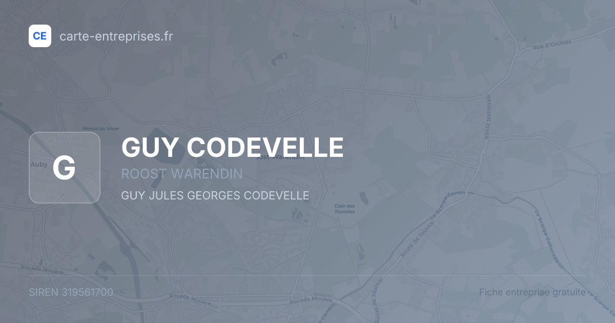 GUY CODEVELLE — 319561700 — fiche entreprise